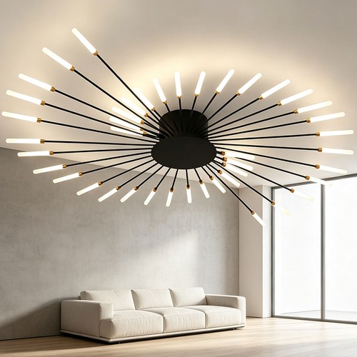 Lampada soffitto radiale nero - soffitto,