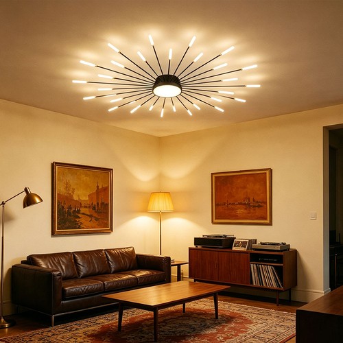 Lampada soffitto radiale nero - soffitto,